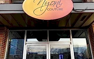 Custom Cabinet Sign for Nyoni Couture of Charlotte