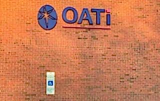 OATi Reverse Channel Letter Sign with Logo Graphic