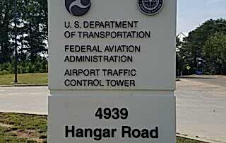 '4939 Hangar Road' Aluminum Letters for existing Monument Sign at FAA of Charlotte